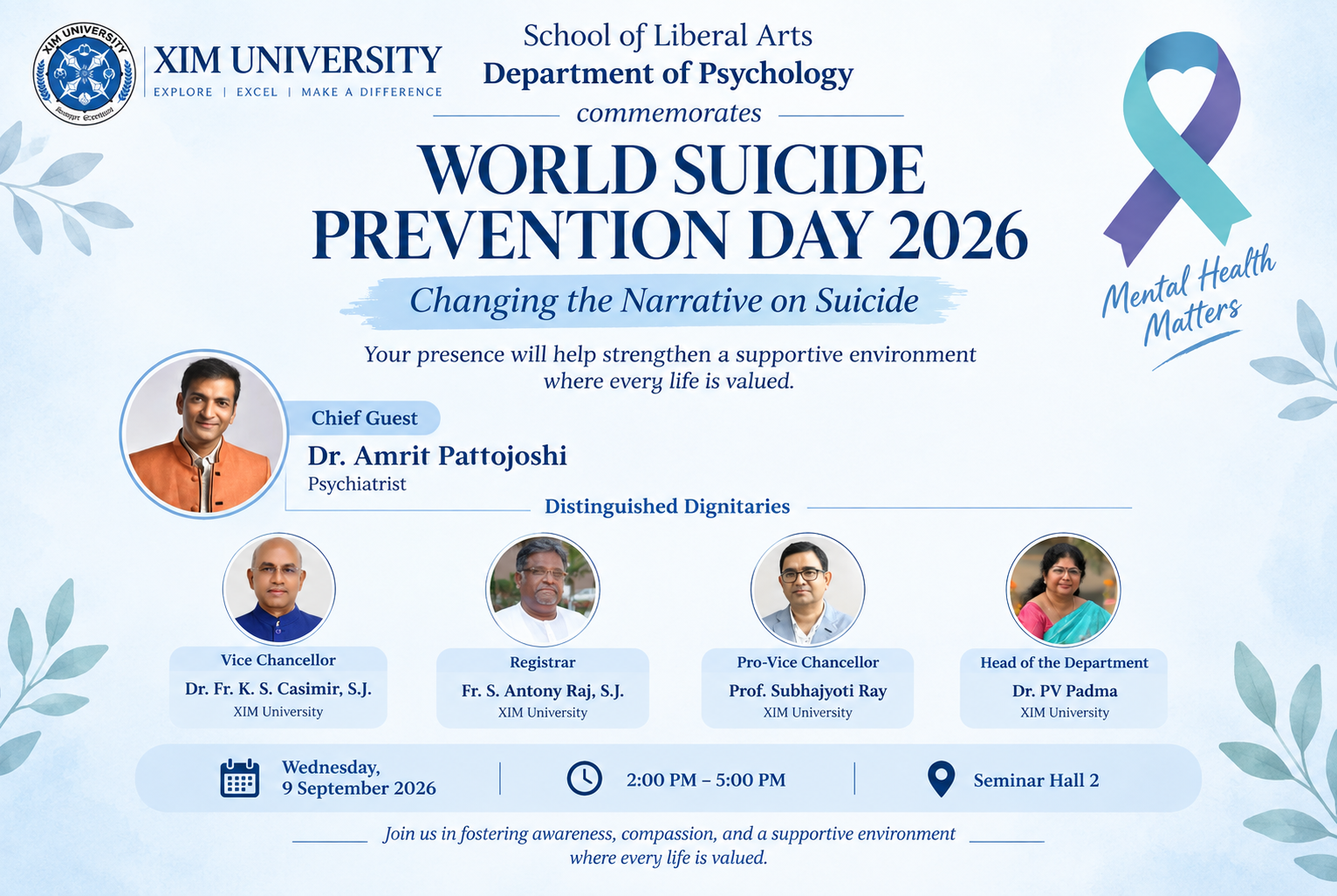 WORLD SUICIDE PREVENTION DAY 2026